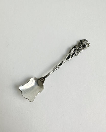Vintage 1960s Silver Plated Swan Salt Cellar with Spoon