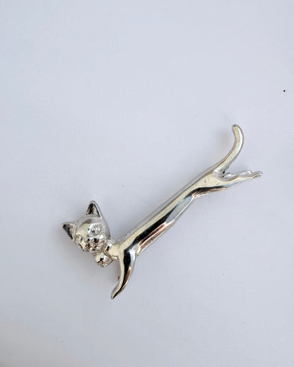 Vintage Mid-Century Silver-Plated Cat Knife Rests – Set of 10