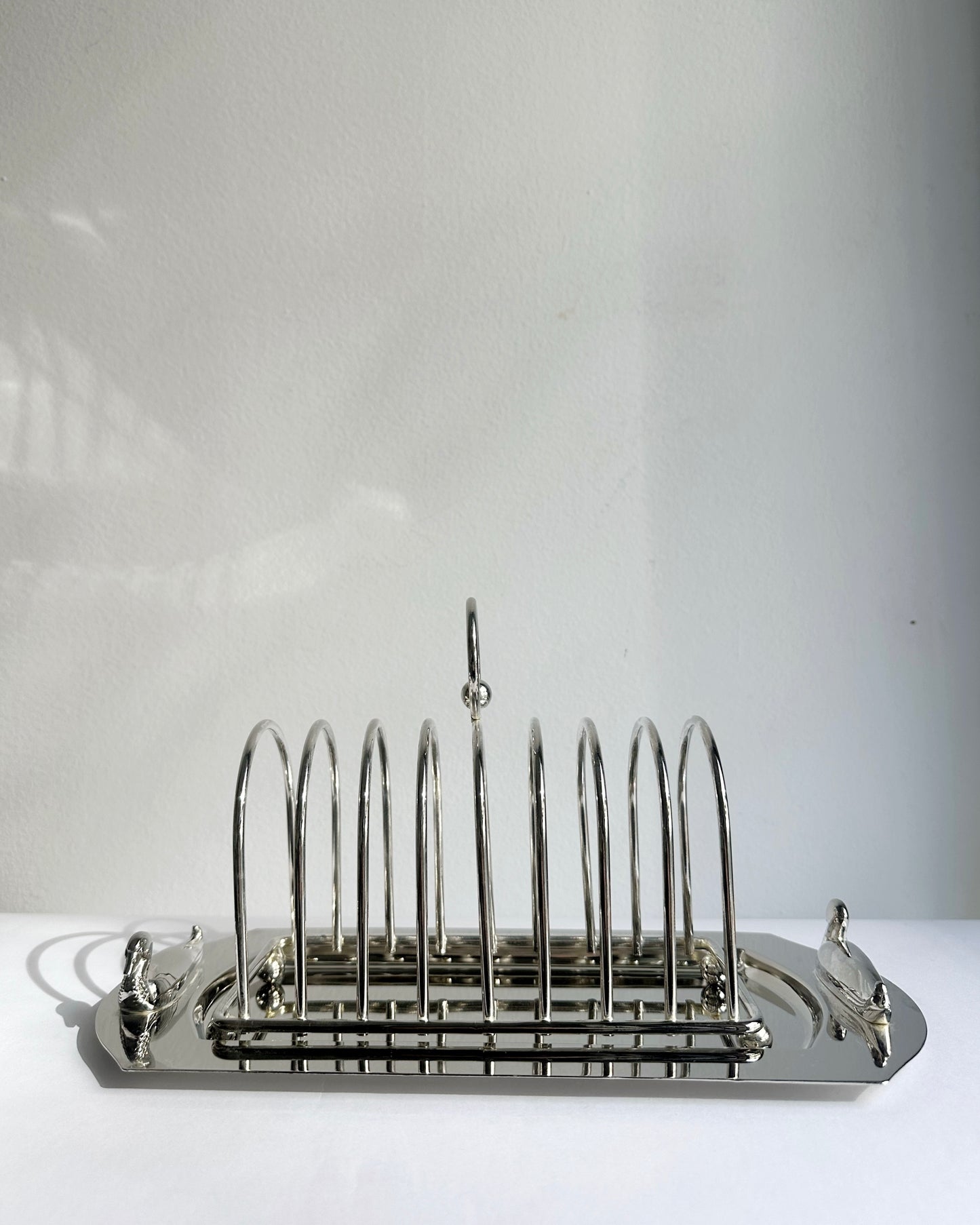 Vintage 1970s Silver Plated Toast Rack with Serving Tray