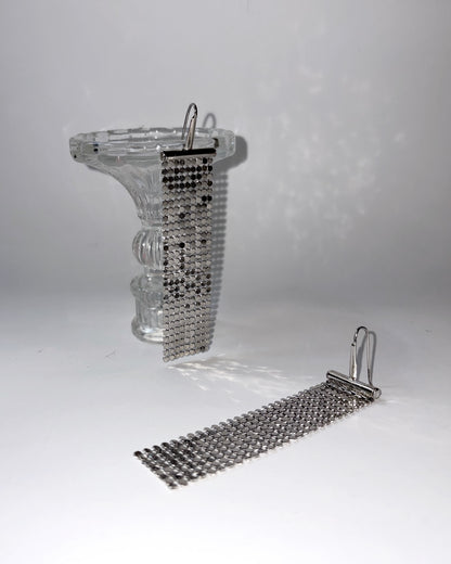 Vintage 1990s Liquid Metal Mesh Drop Earrings