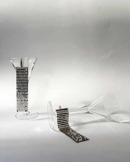 Vintage 1990s Liquid Metal Mesh Drop Earrings