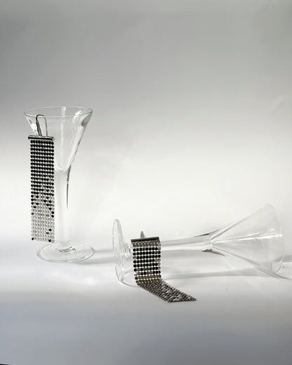 Vintage 1990s Liquid Metal Mesh Drop Earrings