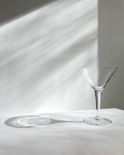 Vintage 1980s Minimalist Clear Martini Glasses – Set of 2