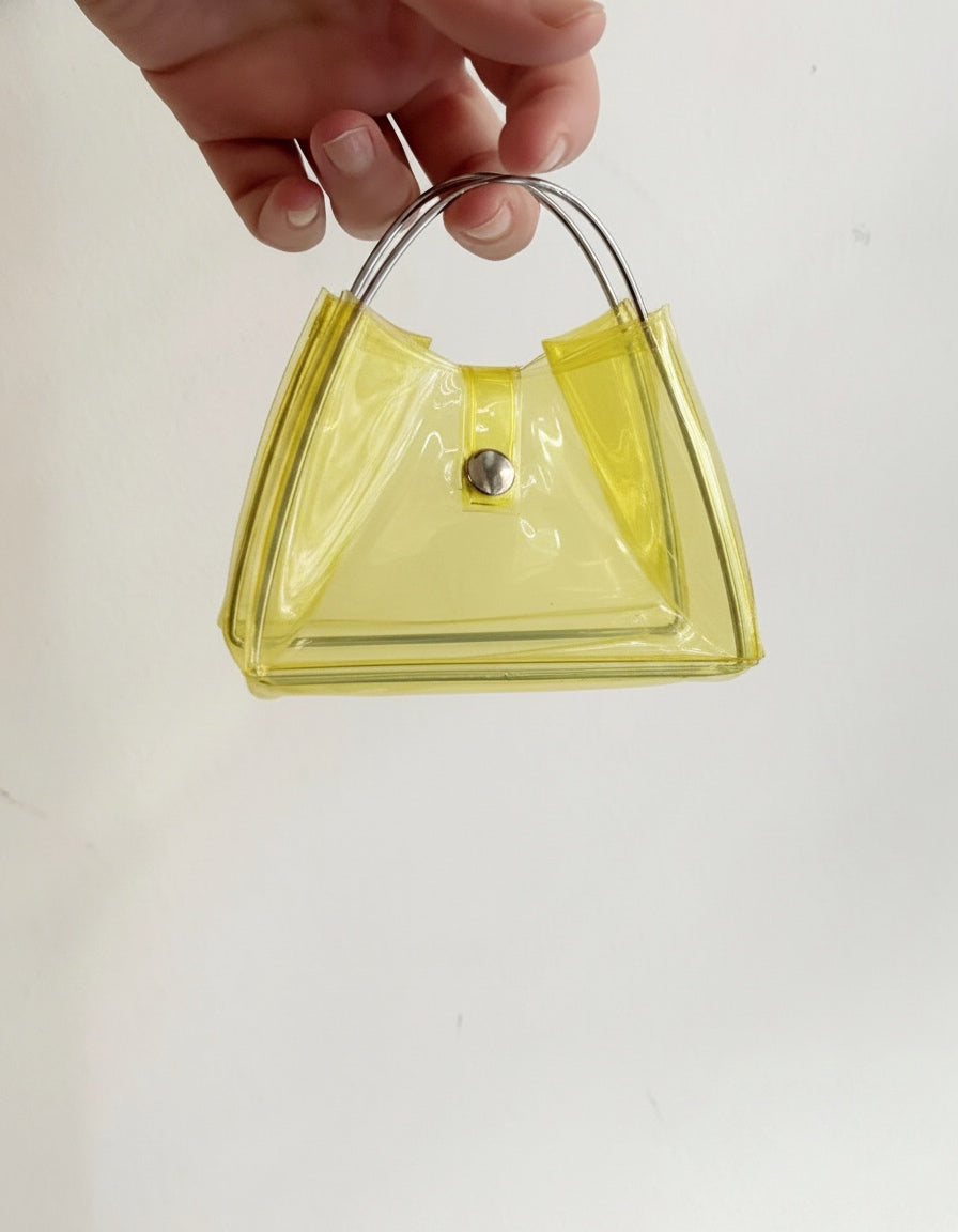 Vintage 1980s Neon Yellow Jelly Mini Bag