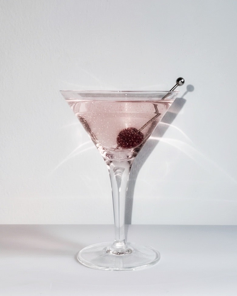 Vintage 1980s Minimalist Clear Martini Glasses – Set of 2