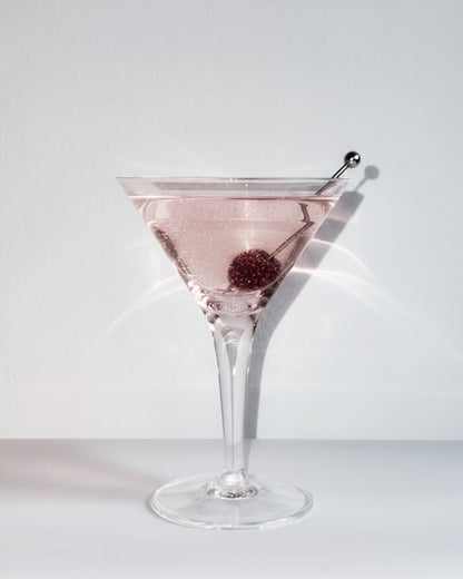 Vintage 1980s Minimalist Clear Martini Glasses – Set of 2
