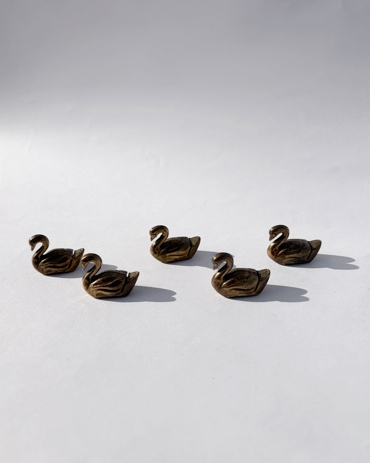 Vintage Mid-Century Swan Place Card Holders – Set of 5