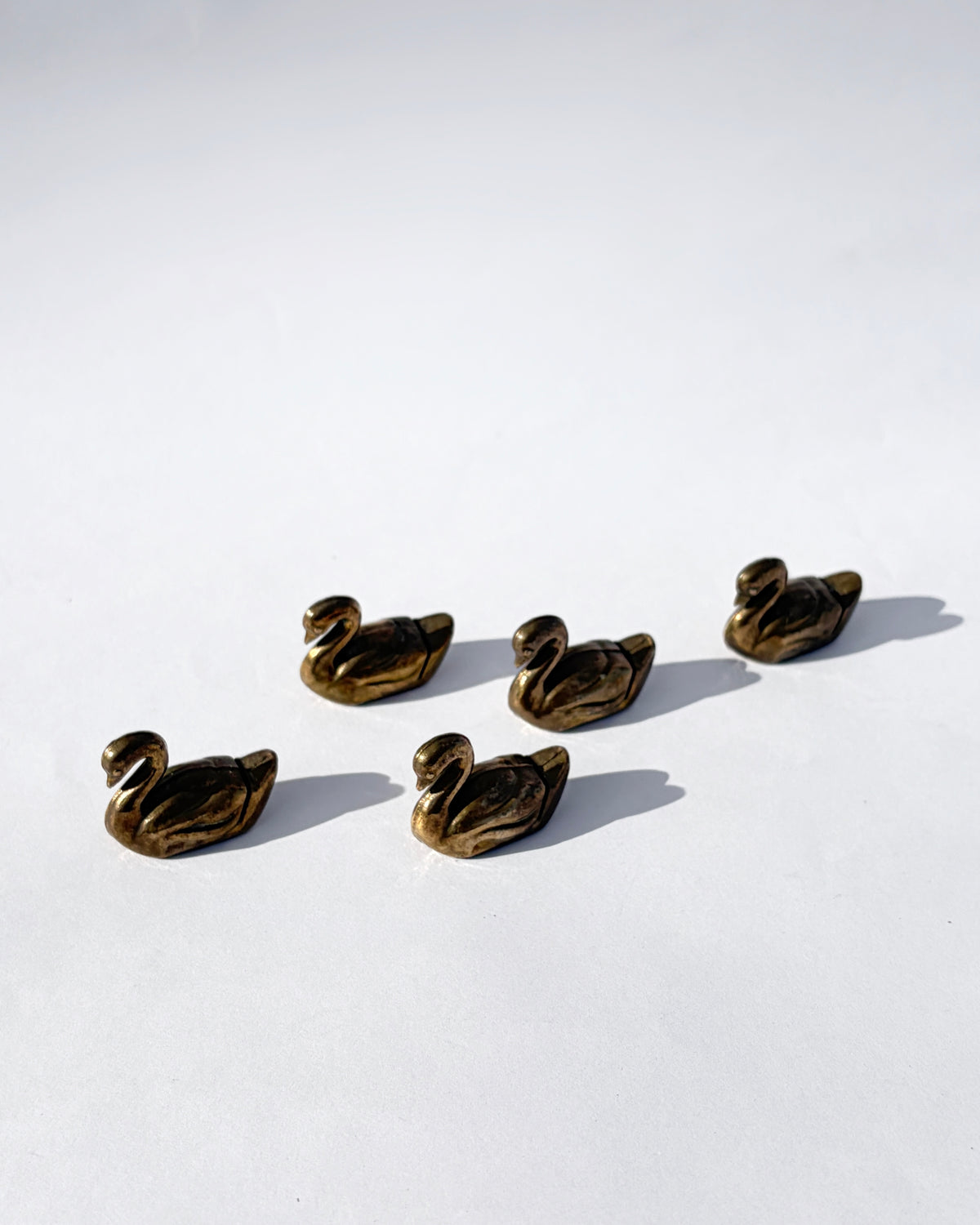 Vintage Mid-Century Swan Place Card Holders – Set of 5