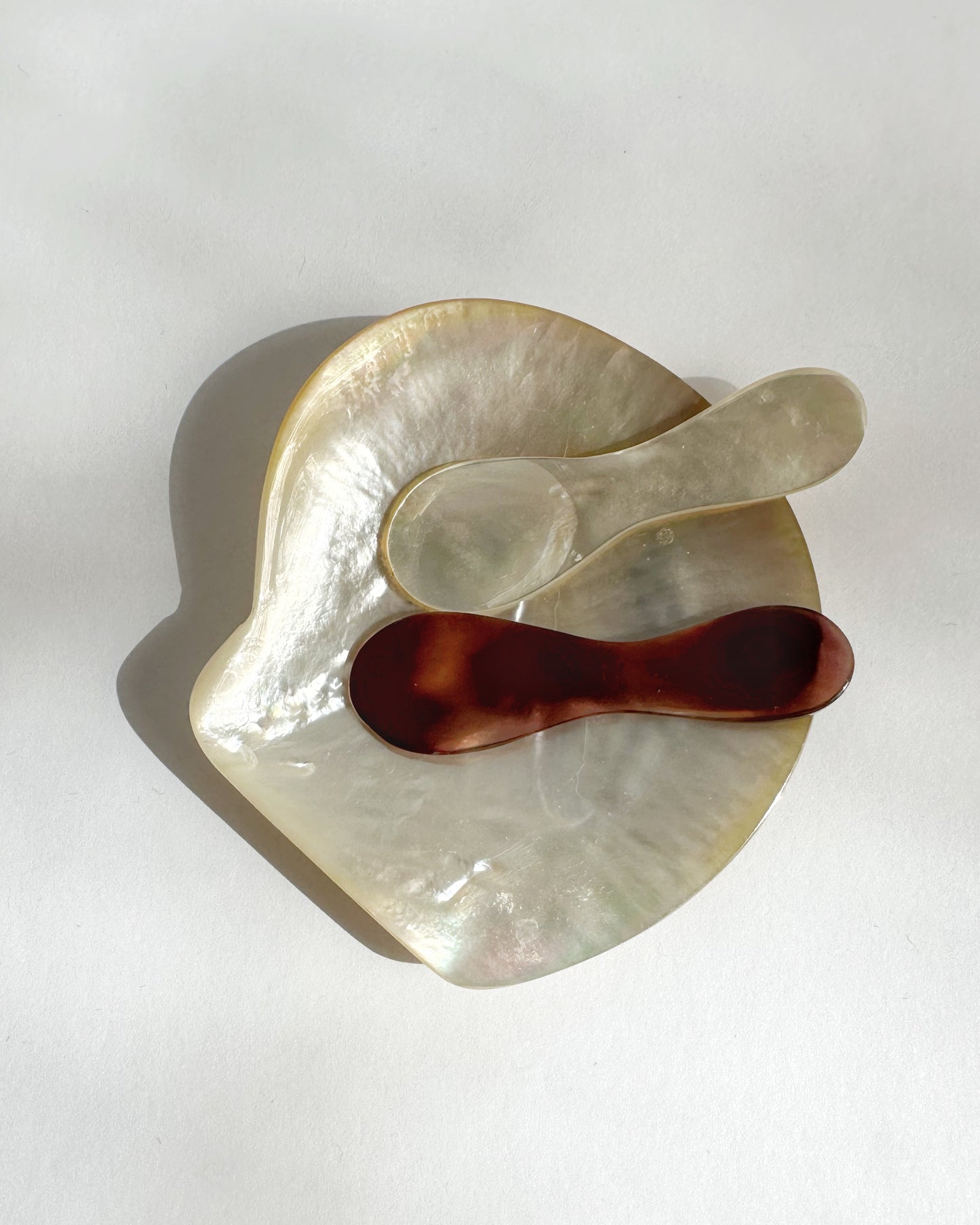 Vintage 1970s Mother of Pearl Caviar Serving Set