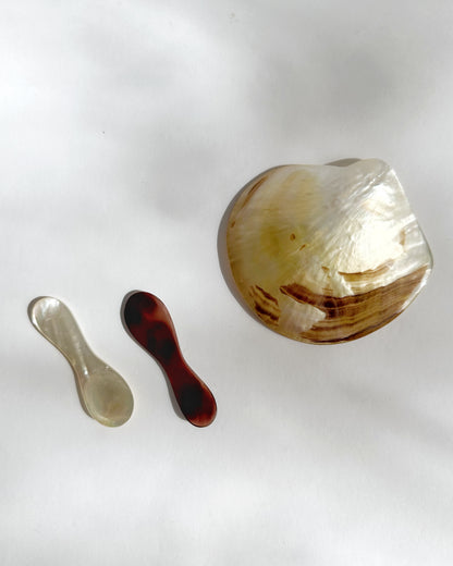 Vintage 1970s Mother of Pearl Caviar Serving Set