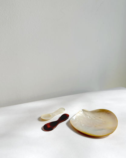 Vintage 1970s Mother of Pearl Caviar Serving Set