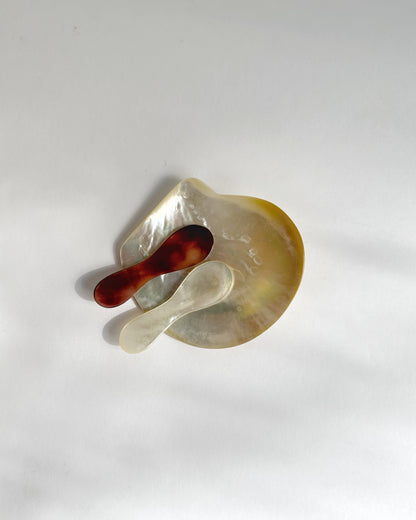 Vintage 1970s Mother of Pearl Caviar Serving Set