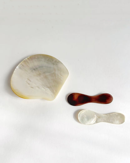 Vintage 1970s Mother of Pearl Caviar Serving Set