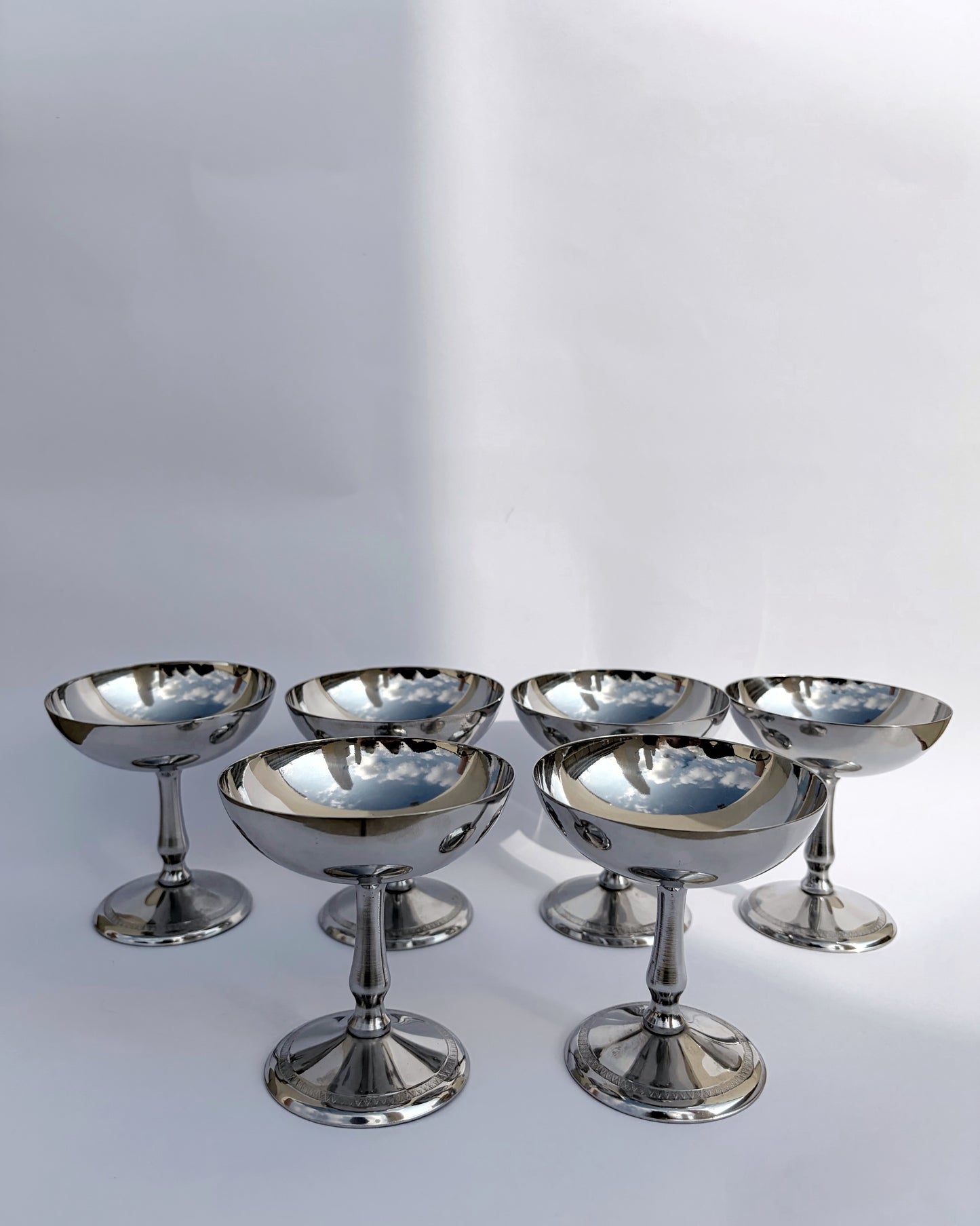 Vintage Mid-Century Stainless Steel Italian Dessert Cups – Set of 2, 4, 6