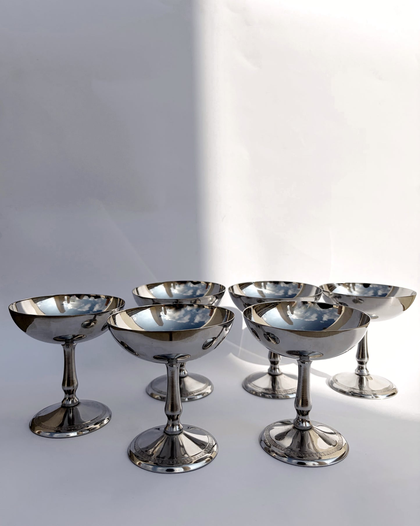 Vintage Mid-Century Stainless Steel Italian Dessert Cups – Set of 2, 4, 6