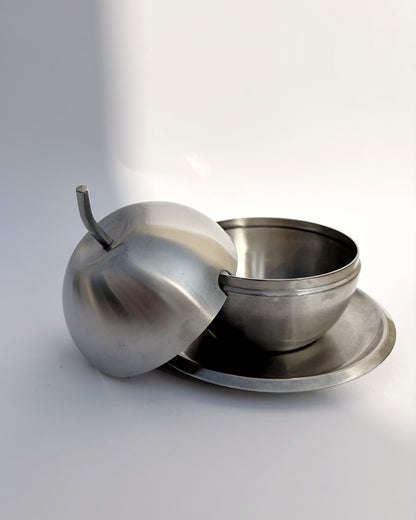 Vintage 1970s Morinox Apple Shaped Sugar Bowl