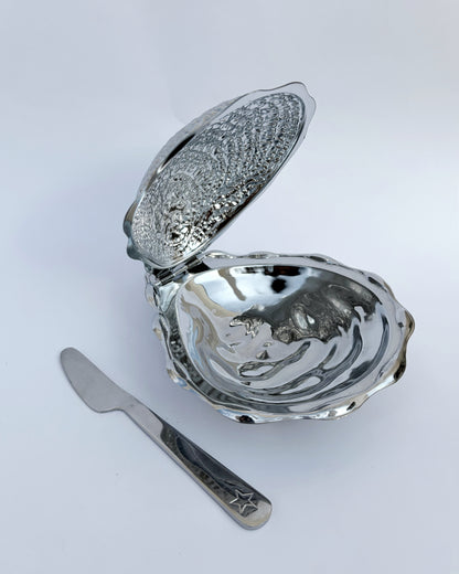 Vintage 1970s Oyster Shaped Butter Dish