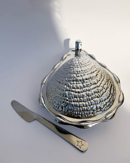 Vintage 1970s Oyster Shaped Butter Dish