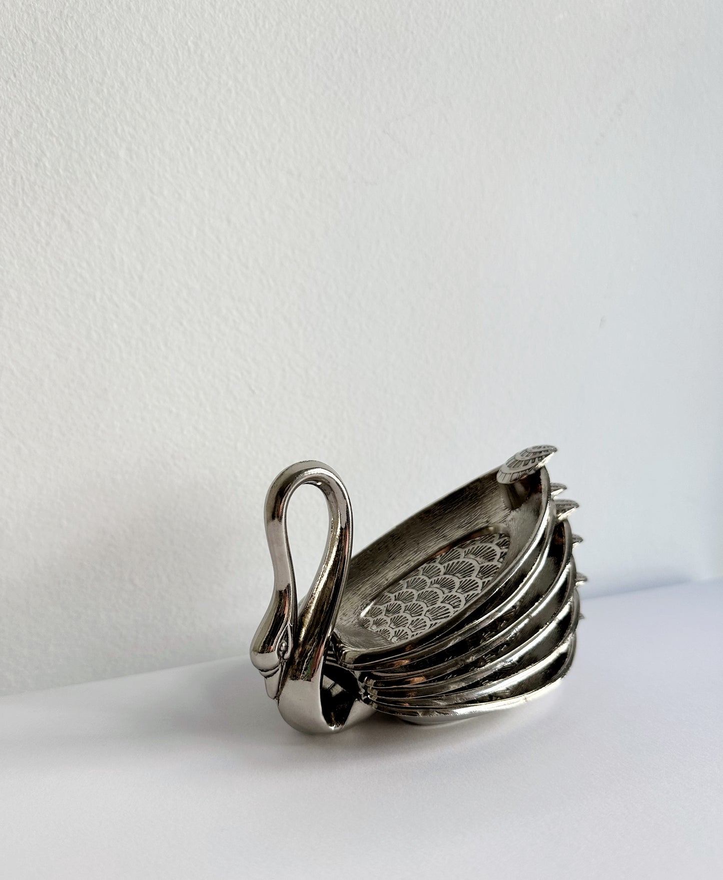 Vintage 1960s–70s Silver Plated Swan Serving Set – Rare Set of 6