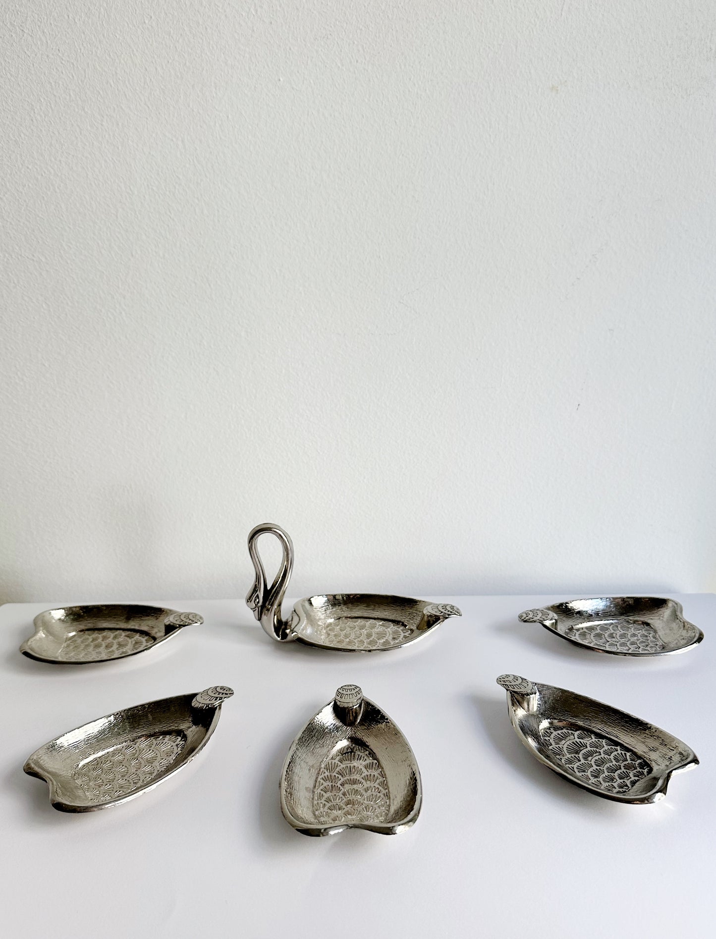 Vintage 1960s–70s Silver Plated Swan Serving Set – Rare Set of 6