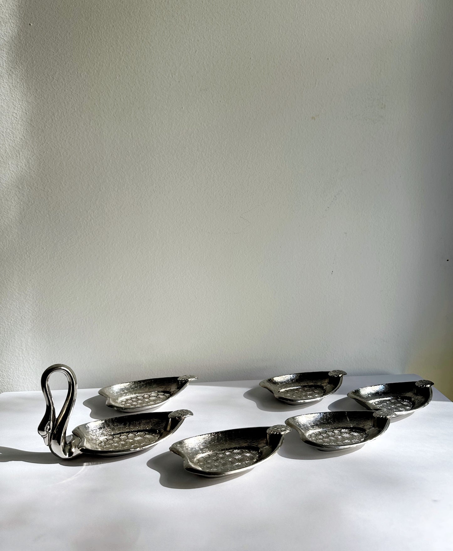 Vintage 1960s–70s Silver Plated Swan Serving Set – Rare Set of 6