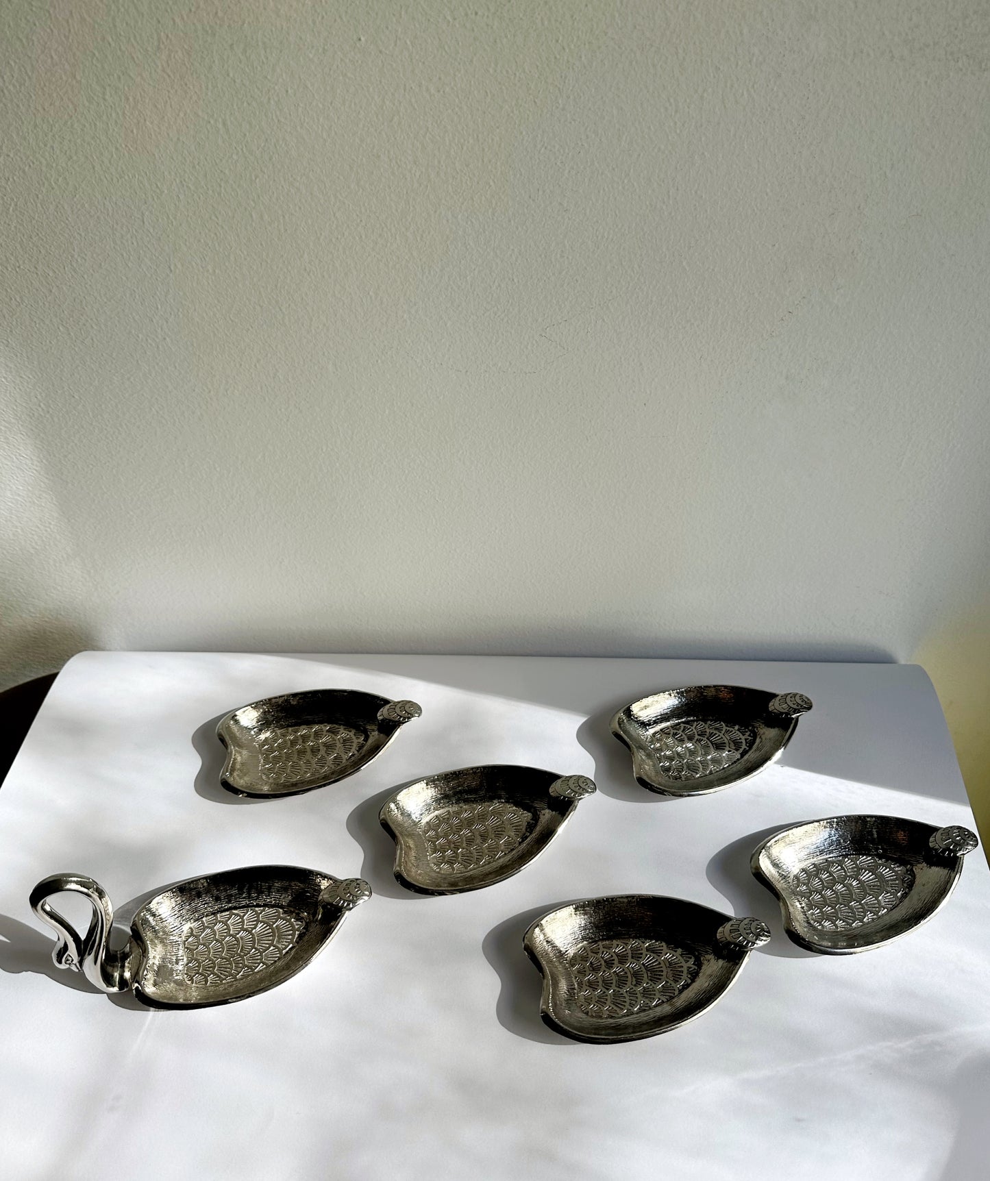 Vintage 1960s–70s Silver Plated Swan Serving Set – Rare Set of 6