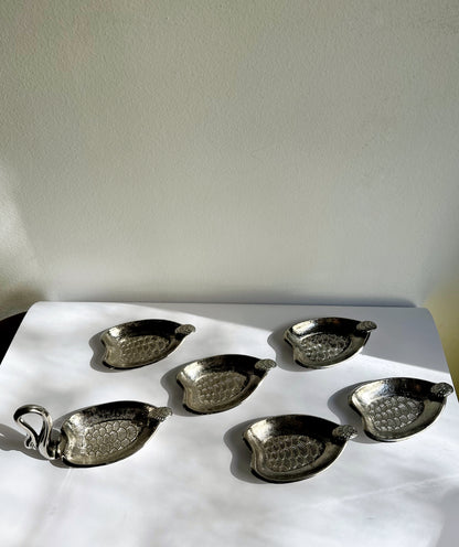 Vintage 1960s–70s Silver Plated Swan Serving Set – Rare Set of 6