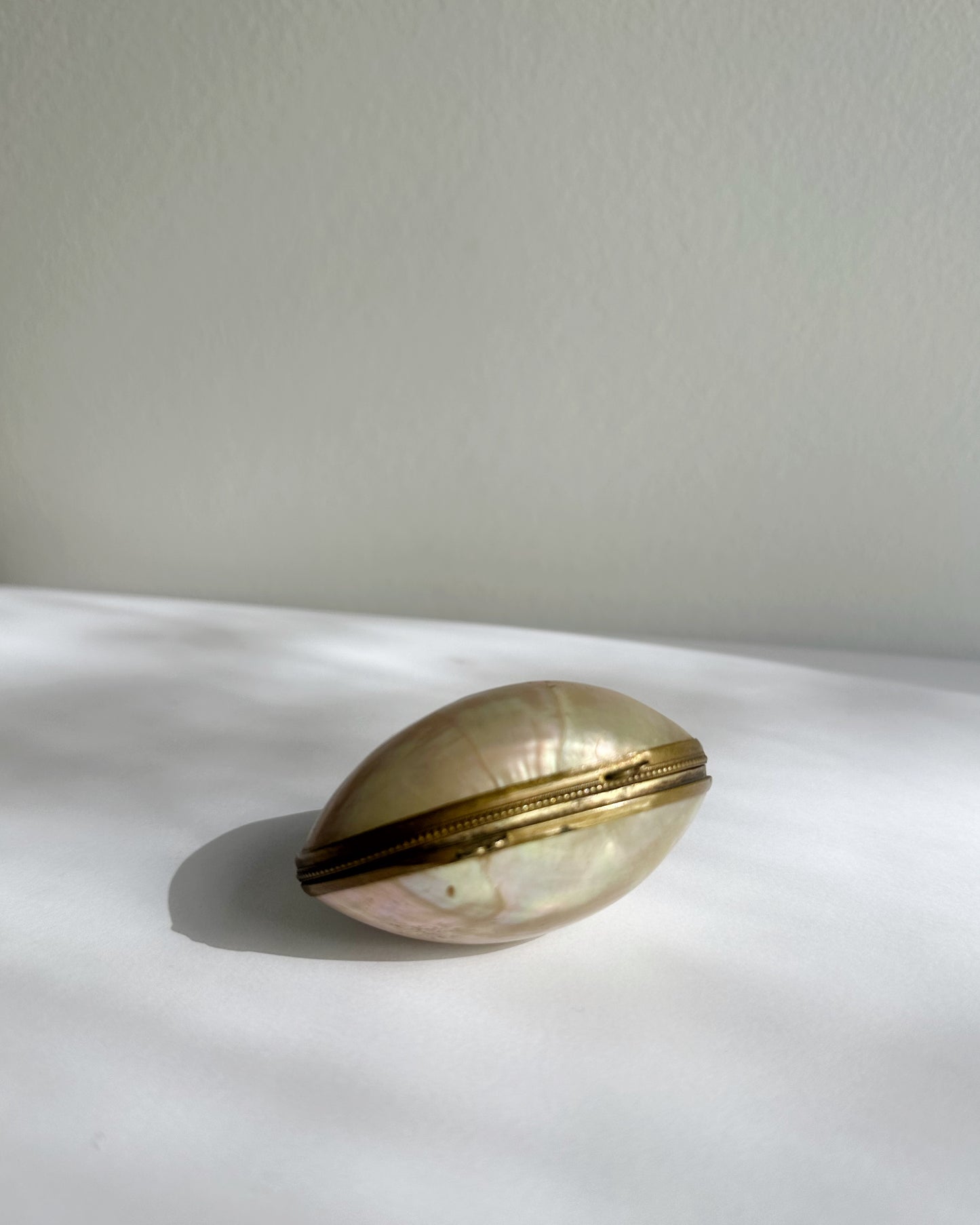 Antique Natural Mother of Pearl Shell Box c.1900