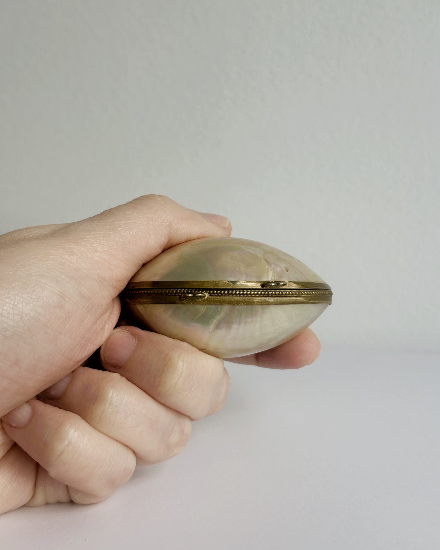 Antique Natural Mother of Pearl Shell Box c.1900