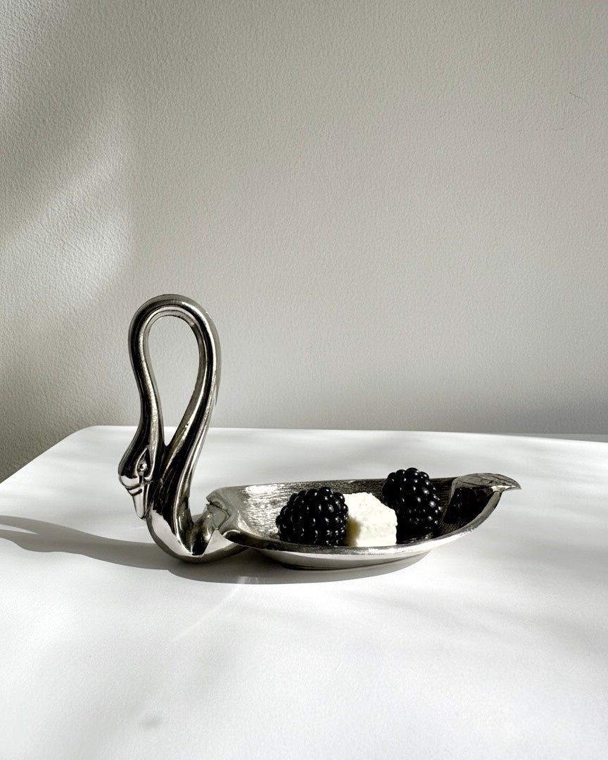 Vintage 1960s–70s Silver Plated Swan Serving Set – Rare Set of 6