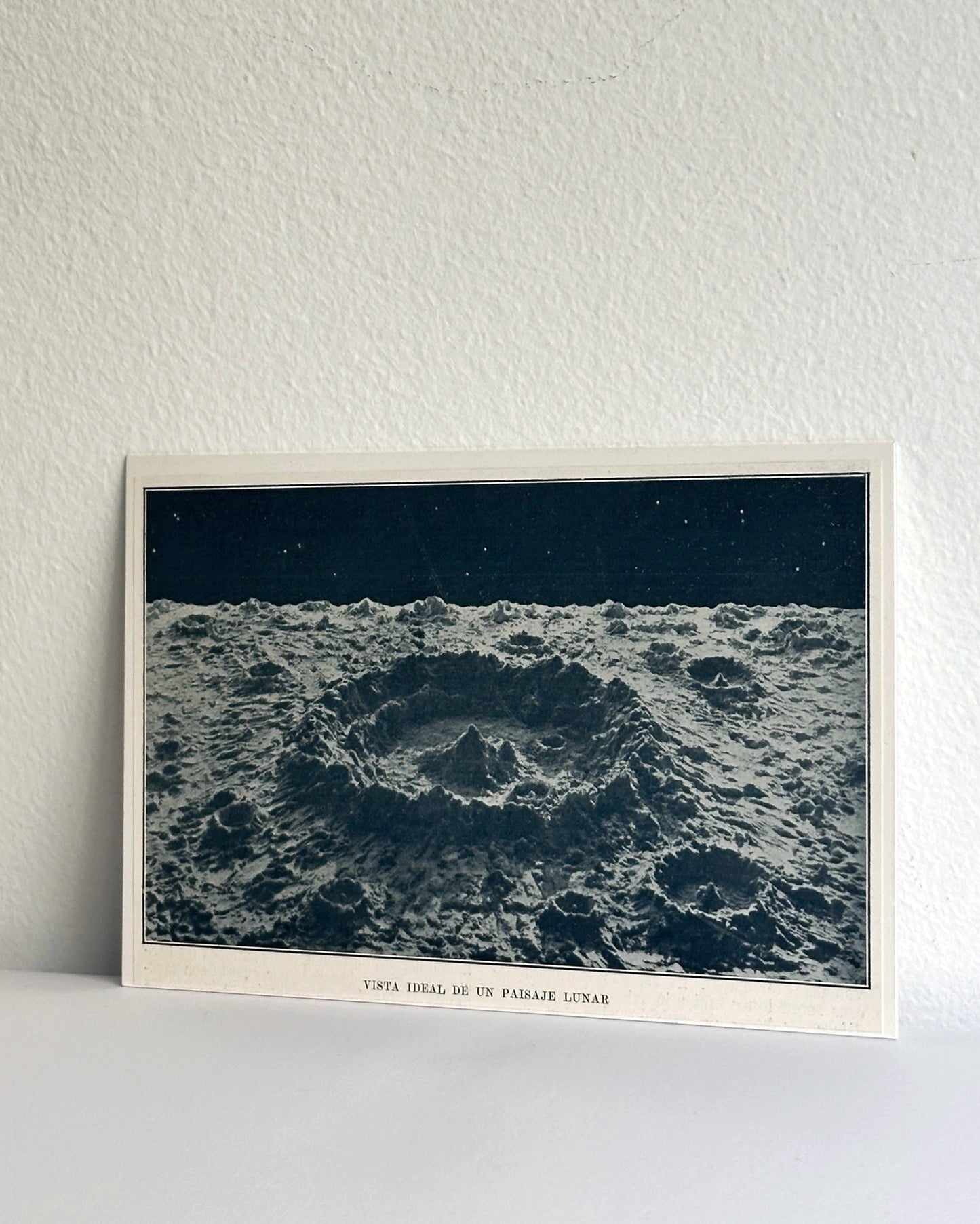 Antique 1929 Lunar Surface Print After James Nasmyth – Moon Crater Scientific Illustration