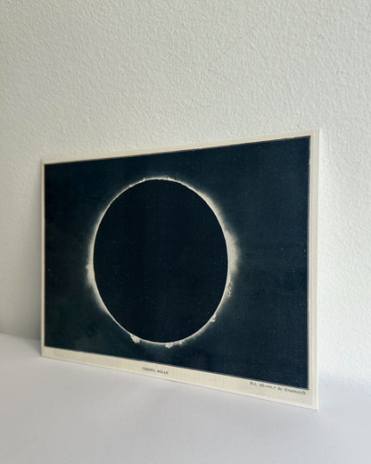 Antique 1929 Solar Eclipse Astronomy Print – Corona Solar Scientific Illustration