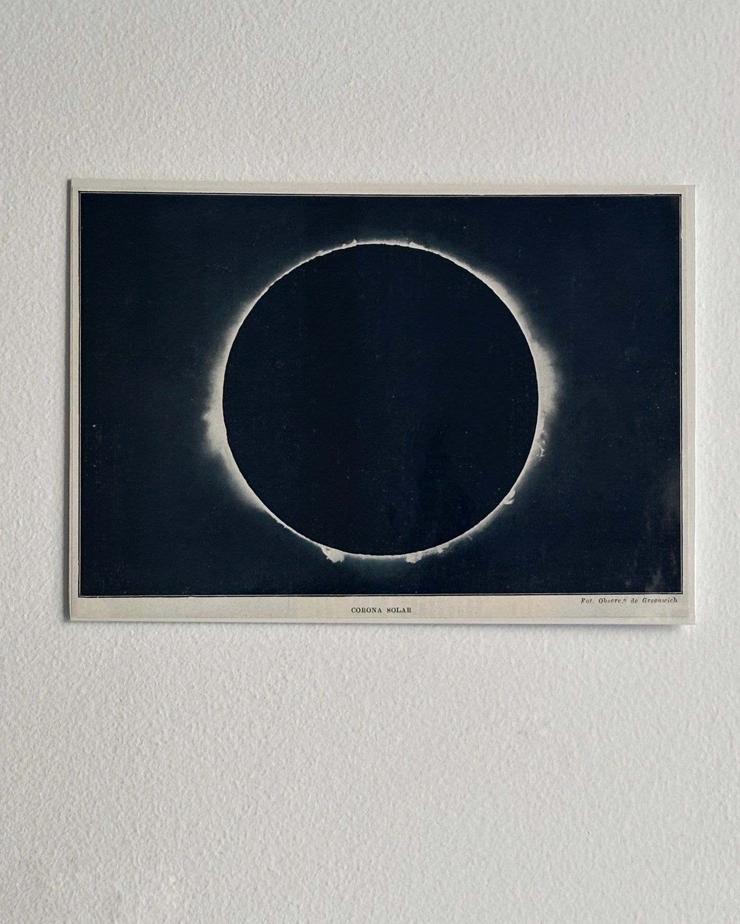 Antique 1929 Solar Eclipse Astronomy Print – Corona Solar Scientific Illustration
