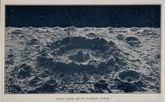 Antique 1929 Lunar Surface Print After James Nasmyth – Moon Crater Scientific Illustration