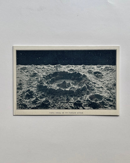 Antique 1929 Lunar Surface Print After James Nasmyth – Moon Crater Scientific Illustration