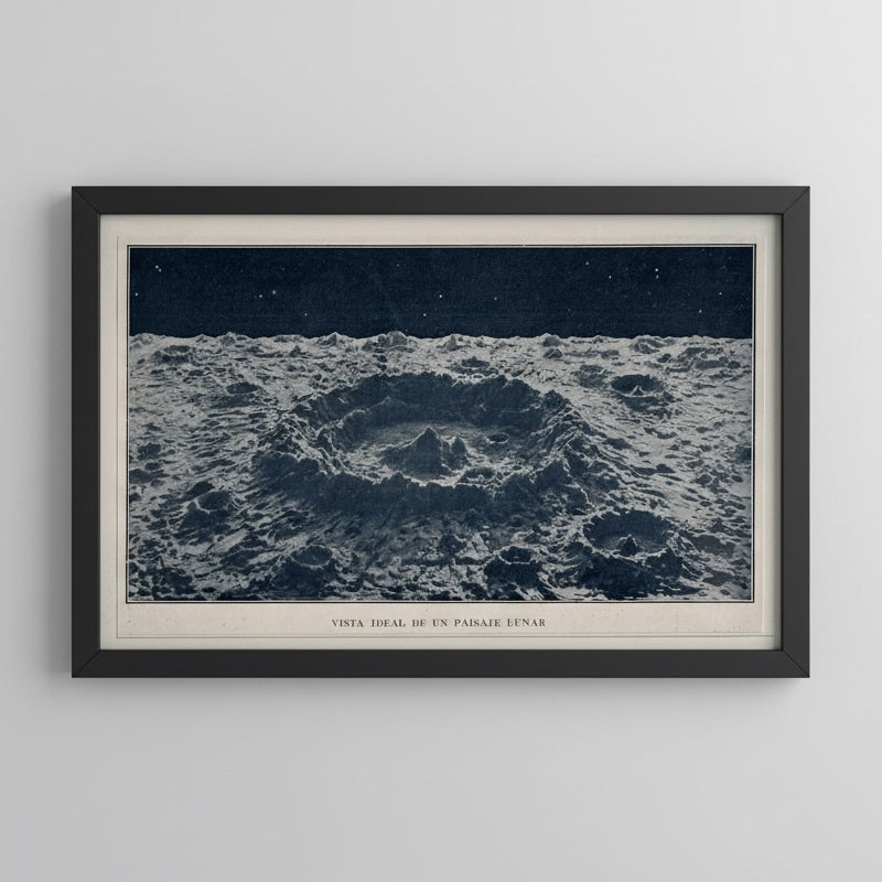 Antique 1929 Lunar Surface Print After James Nasmyth – Moon Crater Scientific Illustration