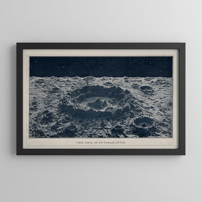 Antique 1929 Lunar Surface Print After James Nasmyth – Moon Crater Scientific Illustration