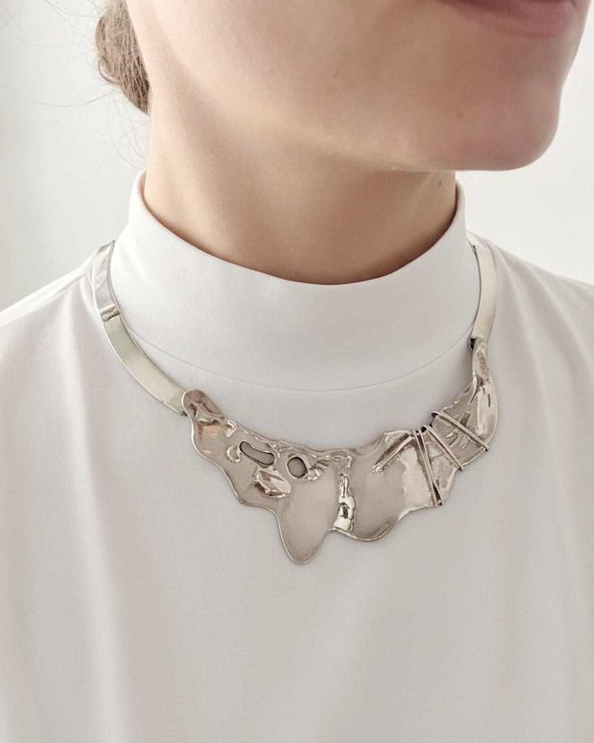 Vintage 1970s Brutalist Sculptural Necklace