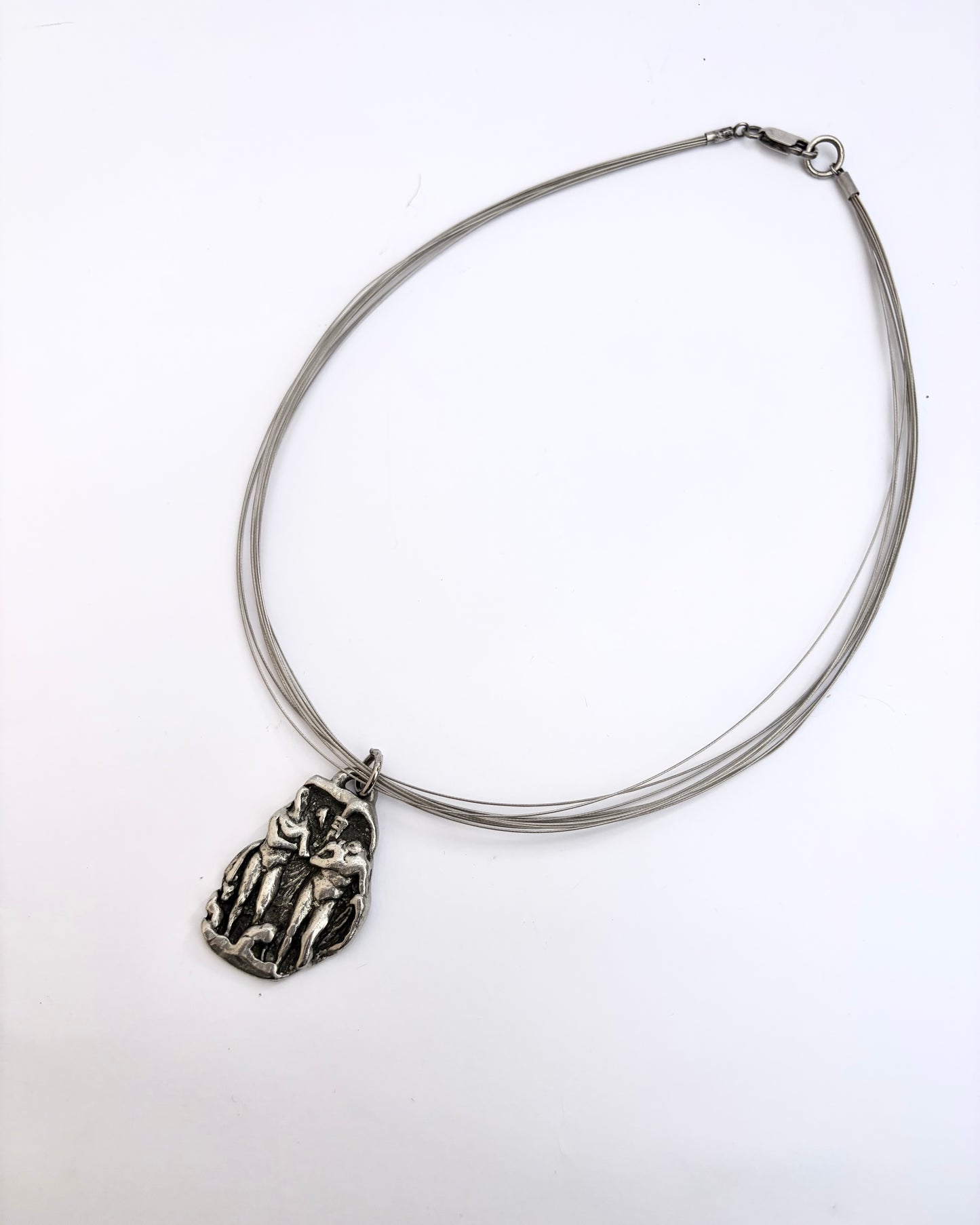 Vintage 1980 Modernist Figurative Necklace