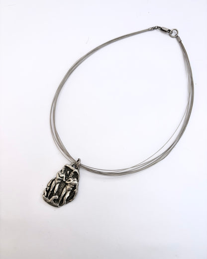 Vintage 1980 Modernist Figurative Necklace