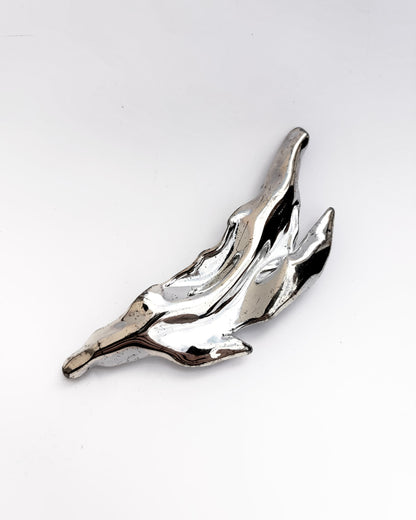 Vintage Sculptural Metal Brooch