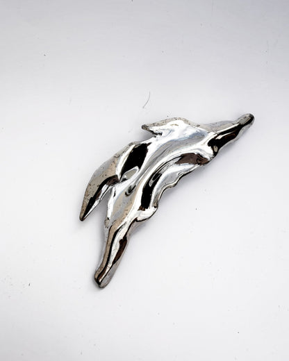 Vintage Sculptural Metal Brooch