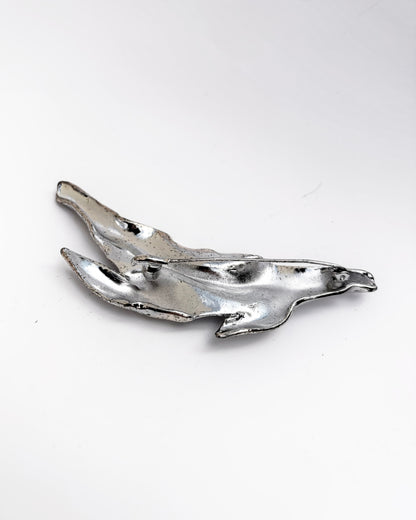 Vintage Sculptural Metal Brooch