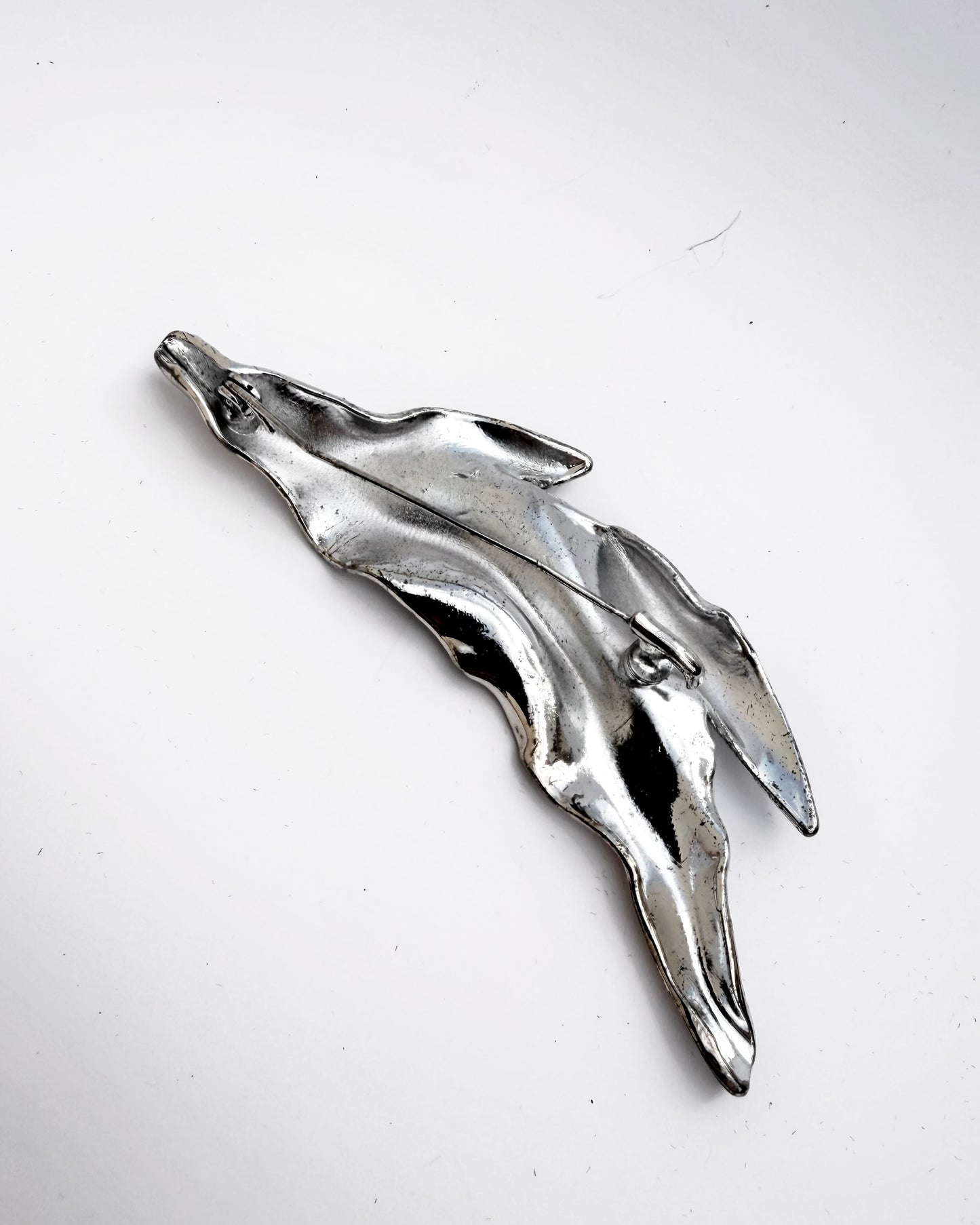 Vintage Sculptural Metal Brooch