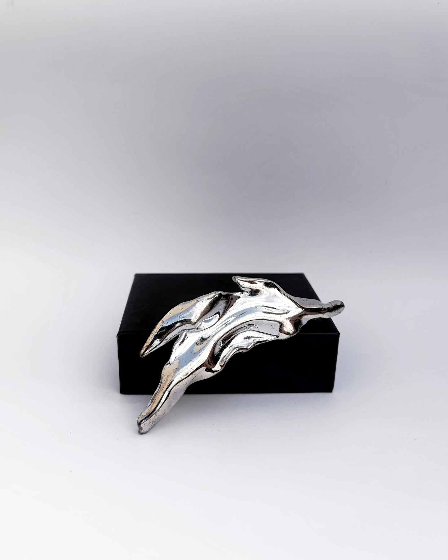 Vintage Sculptural Metal Brooch