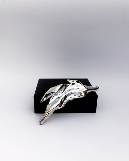 Vintage Sculptural Metal Brooch