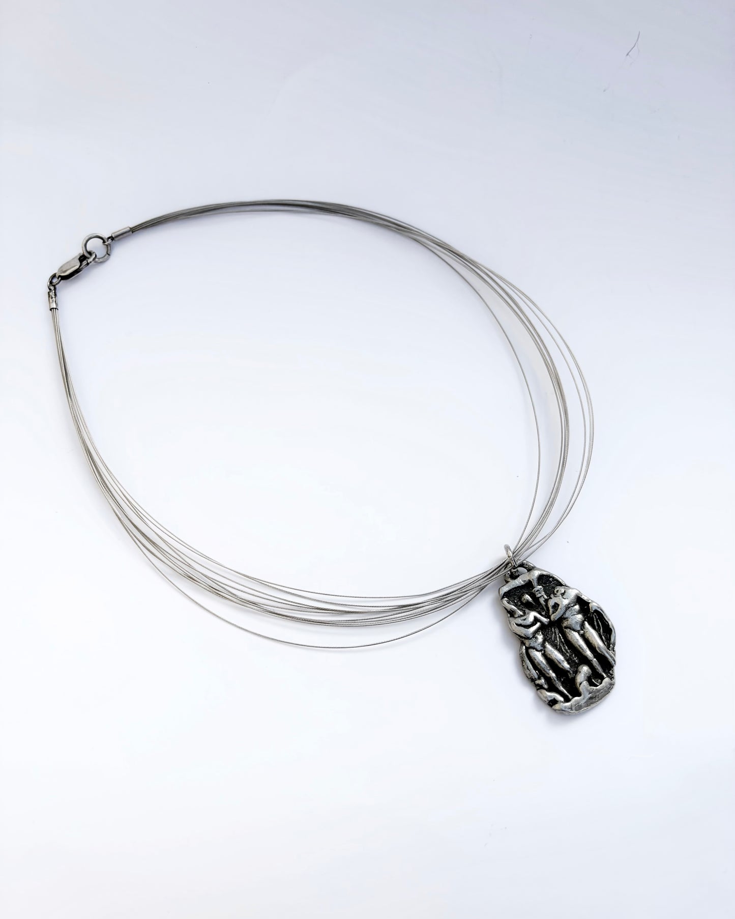 Vintage 1980 Modernist Figurative Necklace