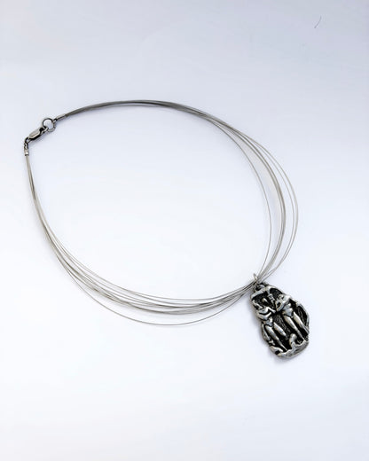 Vintage 1980 Modernist Figurative Necklace
