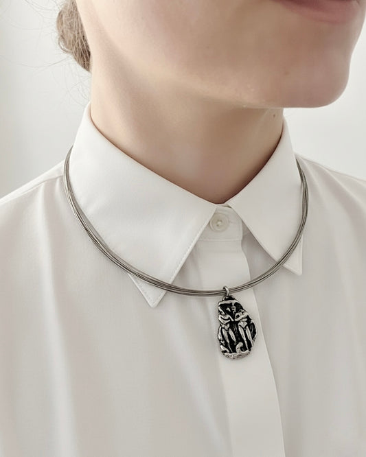 Vintage 1980 Modernist Figurative Necklace
