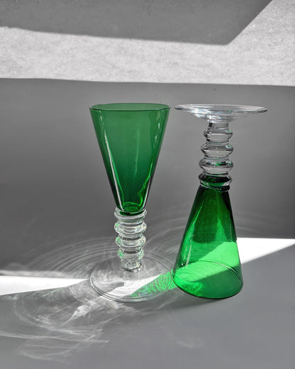 Vintage Mid Century Emerald Green Liqueur Glasses – Set of 4